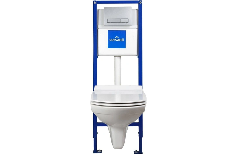 Комплект «Carina New Clean On», подвесной унитаз с крышкой + инсталляция с кнопкой, S-SET-CARC/LPRO/S-DL/Cm-w, Cersanit